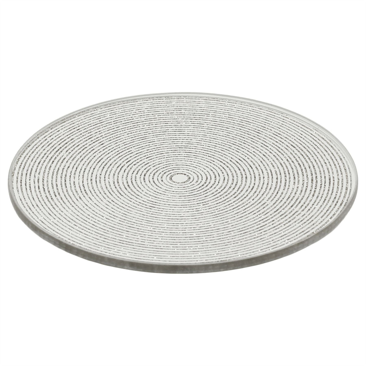 Silver Glitter Candle Coaster, 10cm Glass Candle Plate for Pillar Candles Candle Plate - Tophatter Daily Deals