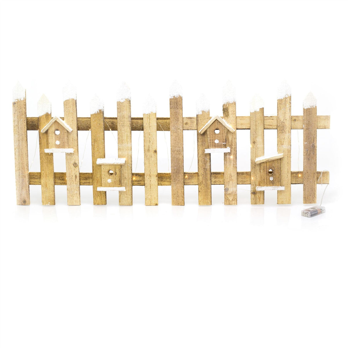 Christmas Tree Skirt Wooden LED Snow Fence Decoration | Snow Topped Mini Picket Fence | Christmas Tree Decoration Tree Skirt - Tophatter Daily Deals