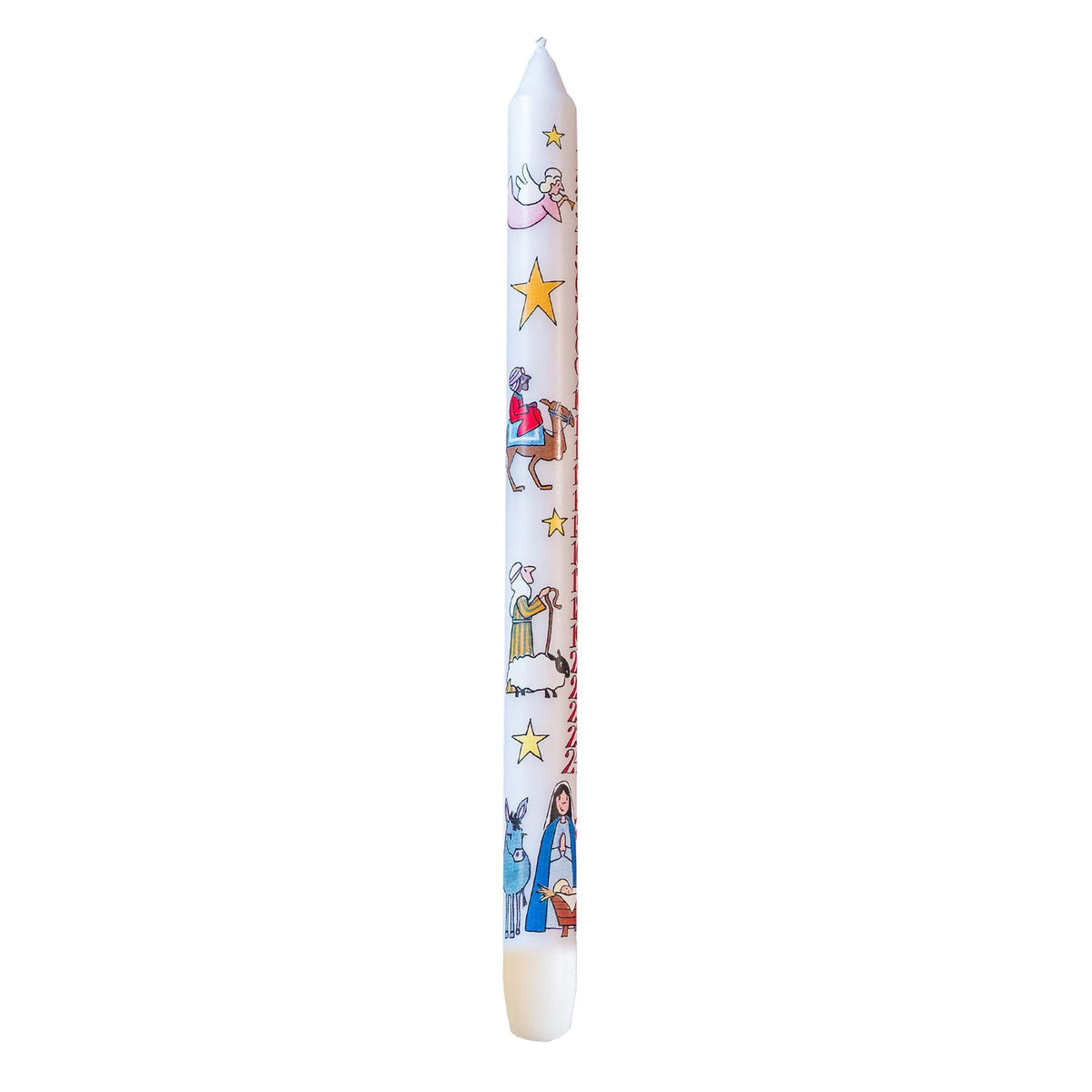 Traditional Countdown To Christmas Advent Candle | Christmas Nativity Design Advent Candle With Numbers | Advent Christmas Candle Festive Dinner Taper Candle Advent Candle - Tophatter Daily Deals