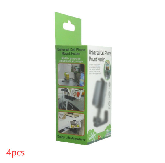 360 Rotary Multifunctional Collapsible Mobile Phone Holder H22 Black 4pcs 0 - Tophatter Daily Deals