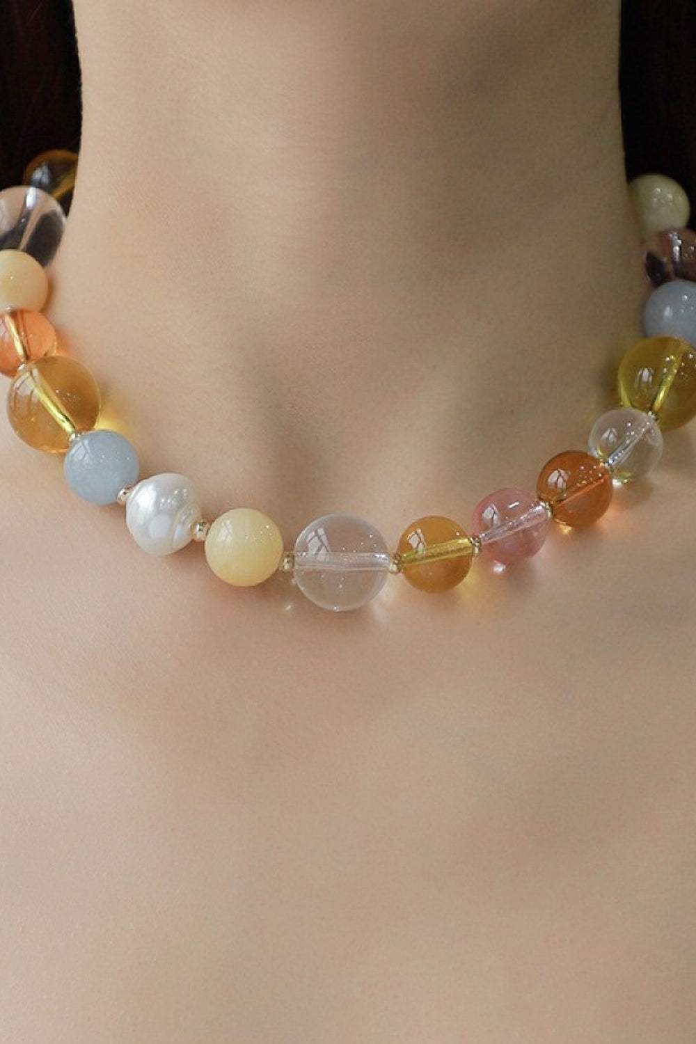 Multicolored Bead Necklace Necklaces - Tophatter Daily Deals