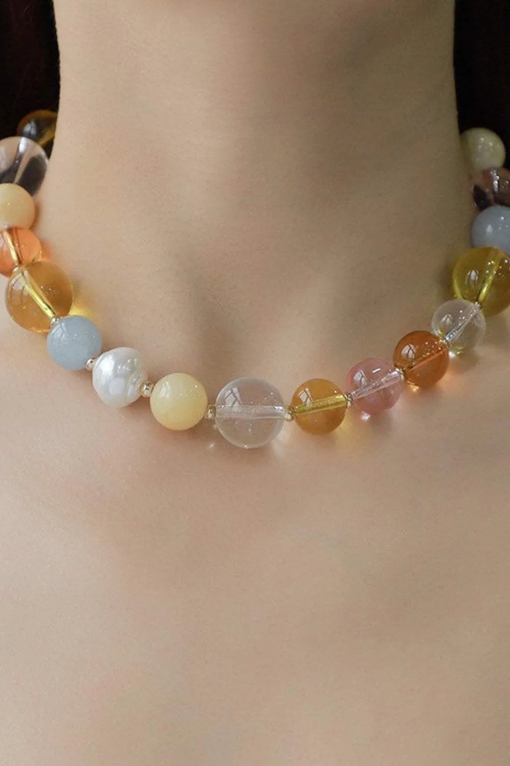 Multicolored Bead Necklace Necklaces - Tophatter Daily Deals