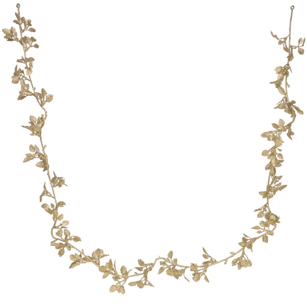170cm Gold Leaf Garland Glitter Garland Christmas | Artificial Vine Christmas Tree Garlands | Leaf Garland - Design Varies One Supplied Garland - Tophatter Daily Deals