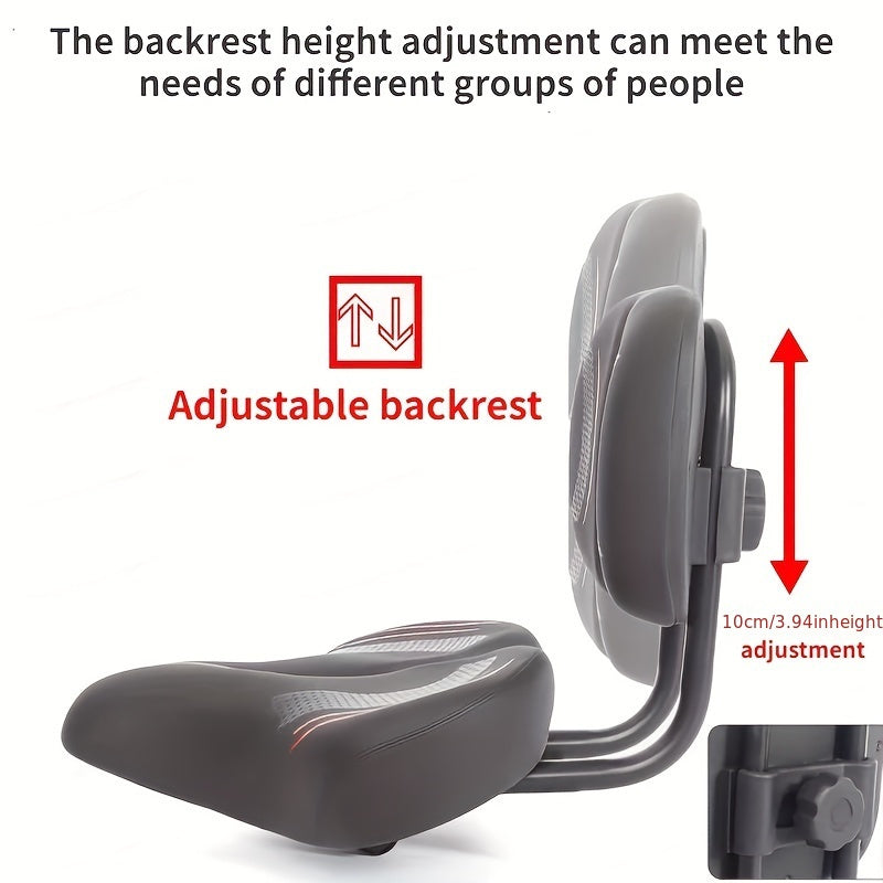 Three-Wheeled Electric Bike Saddle with Backrest Bicycle Accessories - Tophatter Daily Deals