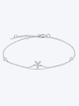 V To Z Zircon 925 Sterling Silver Bracelet Y Silver One Size Bracelets - Tophatter Daily Deals