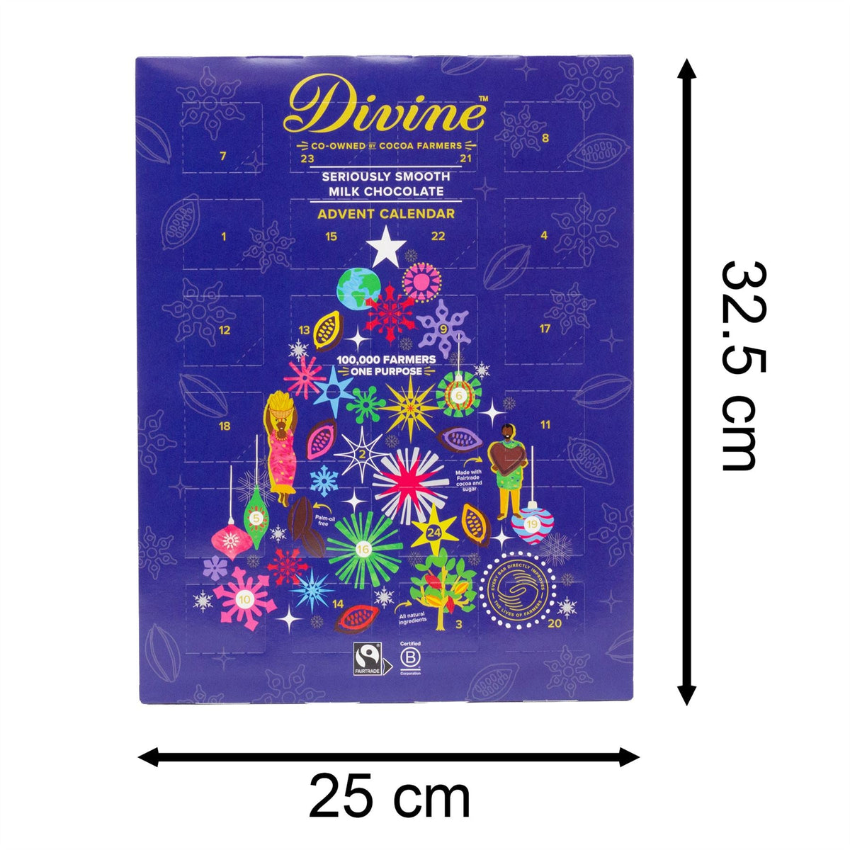 Divine Milk Chocolate Advent Calendar | Fair Trade Christmas Advent Calendar - 85g Advent Calendar - Tophatter Daily Deals