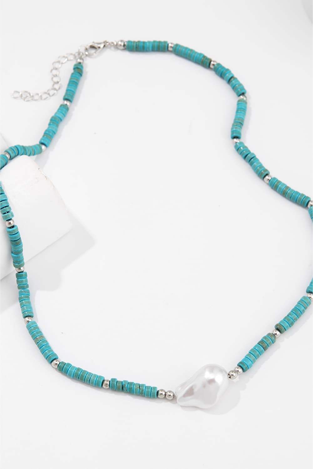 Turquoise & Pearl Necklace Necklaces - Tophatter Daily Deals