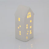 16cm White Ceramic LED Christmas House Ornament | Christmas Village Light Up House | LED Christmas House Night Light Christmas Decoration - Design Varies One Supplied Ornament - Tophatter Daily Deals