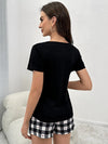 Plaid Heart Top and Shorts Lounge Set Loungewear Sets - Tophatter Daily Deals