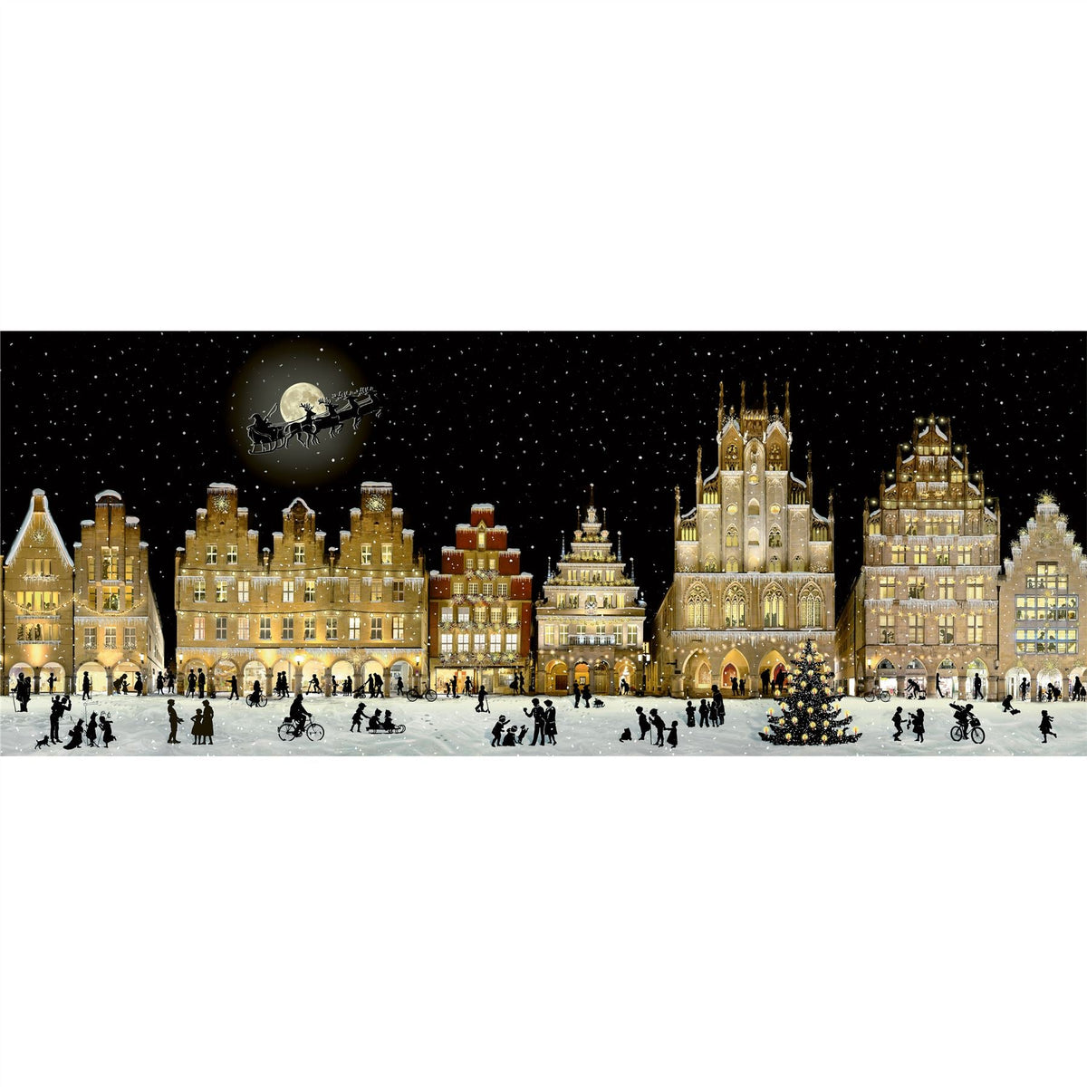 Christmas Advent Calendar Christmas Town At Night | Cityscape Silhouette Advent Calendar Picture Advent Calendar | Paper Advent Calendar Traditional Advent Calendar Advent Calendar - Tophatter Daily Deals