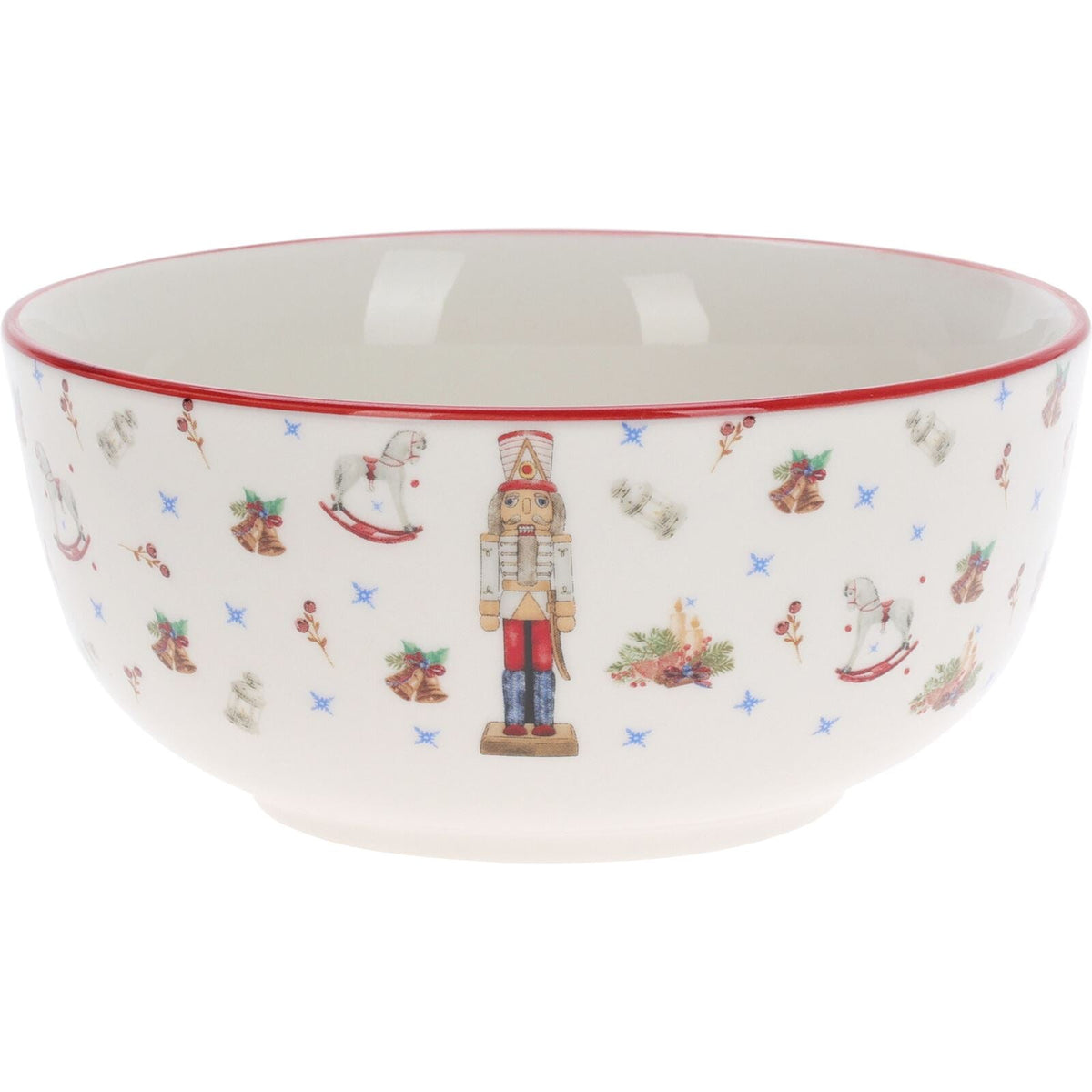 Nutcracker Christmas Bowl | Ceramic Festive Bowl with Classic Nutcracker Design Bowl - Tophatter Daily Deals