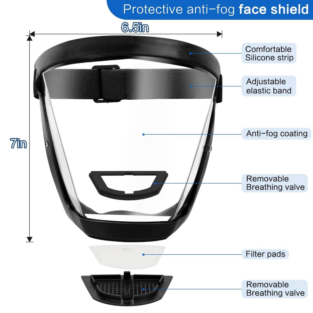 Face Shield Anti Fog Waterproof Protective Visor Silicone - Tophatter Daily Deals