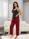 Lace Trim Cami and Plaid Pants Lounge Set Loungewear Sets - Tophatter Daily Deals