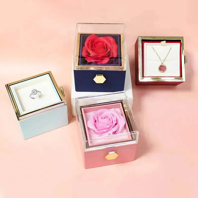 Valentine's™ Rotating Rose Jewelry Box Jewelry Boxes - Tophatter Daily Deals
