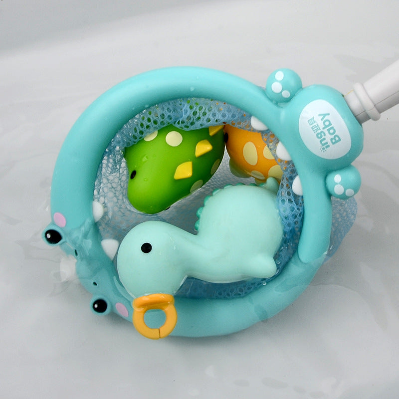 Bath Toy Dinosaur Fishing Fishing Toy Can Spray Water Pinch Called Fishing Net Blue 0 - Tophatter Daily Deals