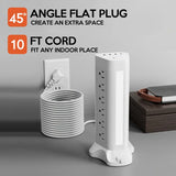 22-in-1 Power Strip Tower with 4 USB Ports & 9 AC Outlets, 10ft Extension Cable, 3-Color Night Light Electronics - Tophatter Daily Deals