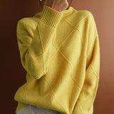 Soft Cozy Womens Sweater - Oversized Diamond Knit Winter 3D Changing Face Moving Picture Frame - Tophatter Daily Deals