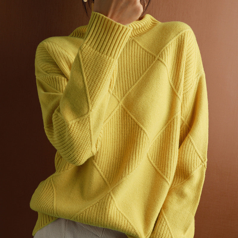Soft Cozy Womens Sweater - Oversized Diamond Knit Winter 3D Changing Face Moving Picture Frame - Tophatter Daily Deals
