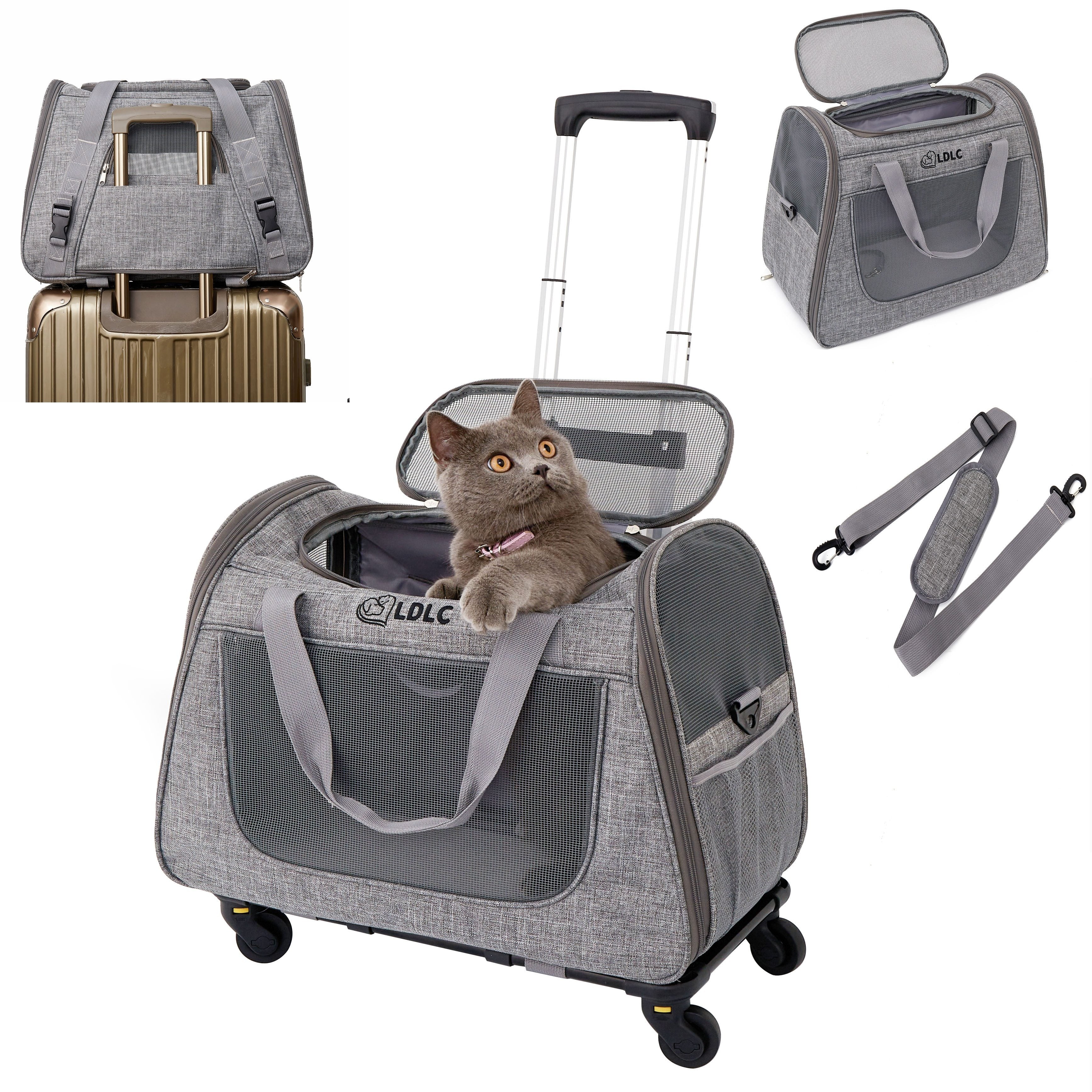Pet Rolling Carrier with Detachable Wheels Pet Carriers & Crates - Tophatter Daily Deals