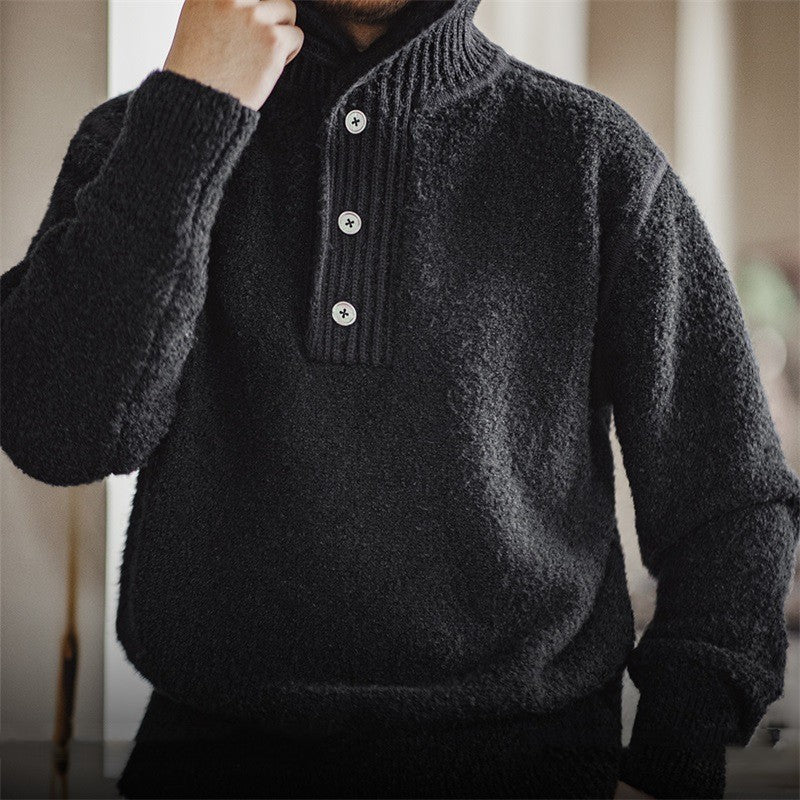 Insulating Men's Shawl Sweater - Sherpa Pullover, Winter 3D Changing Face Moving Picture Frame - Tophatter Daily Deals
