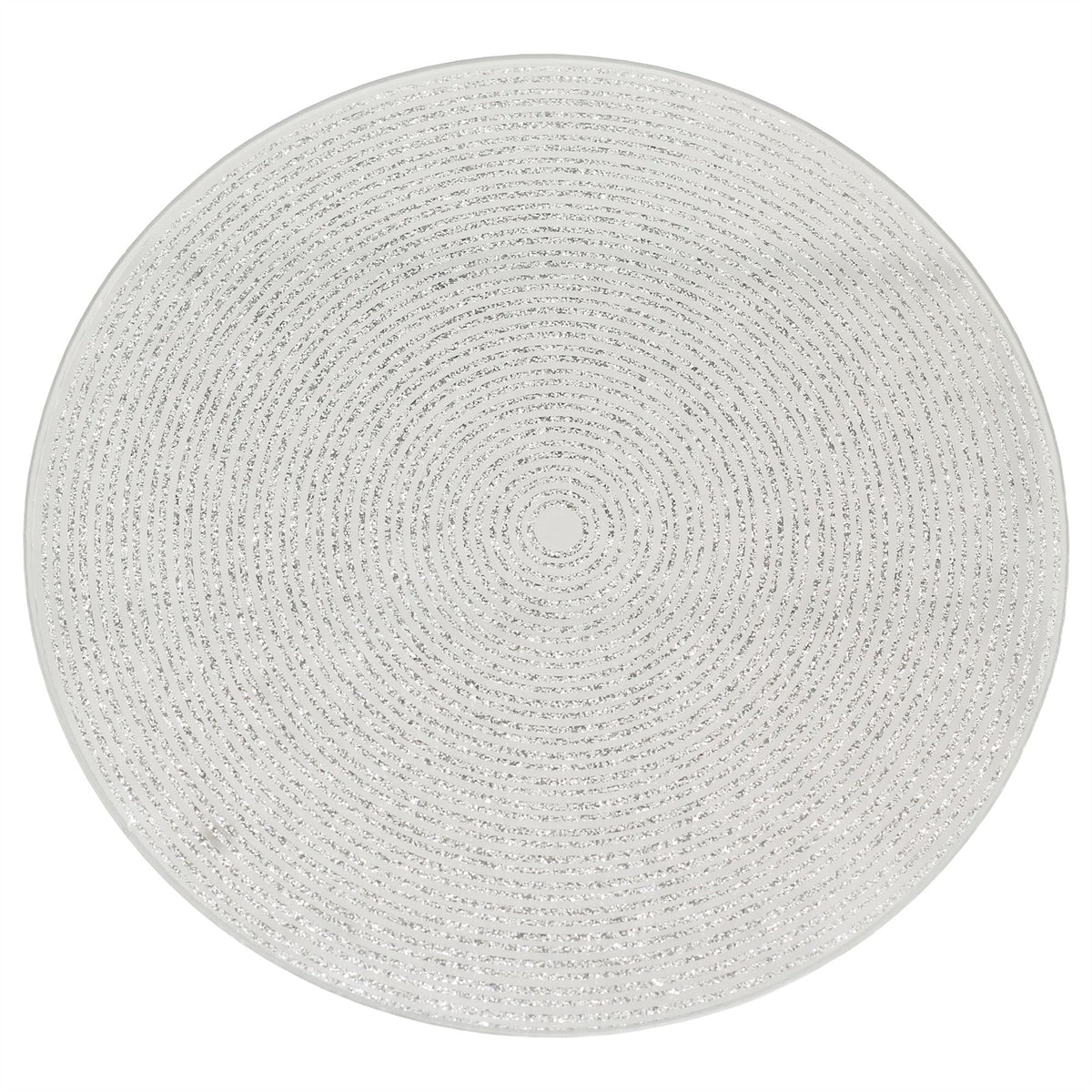 Round Silver Glitter Candle Plate, 15 cm Mirrored Glass Candle Stand Candle Plate - Tophatter Daily Deals