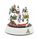Light Up LED Animated Christmas Village Ornament | Christmas Scene With Moving Train Xmas Model Village | Design Varies One Supplied Ornament - Tophatter Daily Deals