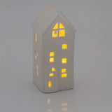16cm White Ceramic LED Christmas House Ornament | Christmas Village Light Up House | LED Christmas House Night Light Christmas Decoration - Design Varies One Supplied Ornament - Tophatter Daily Deals
