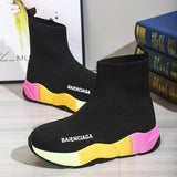 Black Sock Boots For Women Platform Shoes 4 - Tophatter Daily Deals