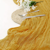 Balinese Crinkle Table Flag Boho Twist Tablecloth Mustard yellow 0 - Tophatter Daily Deals