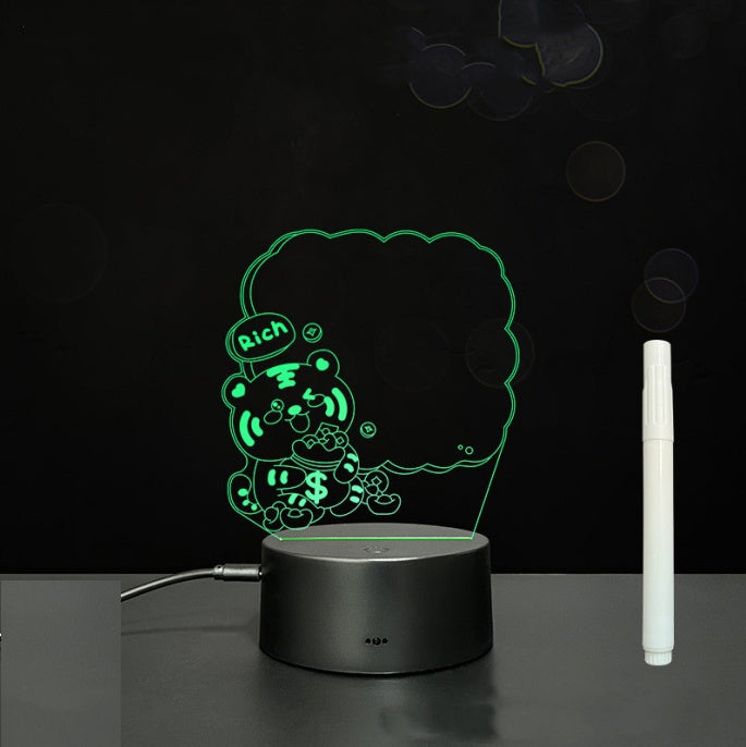 3D Acrylic Board Handwriting Message Board LED Light Style9 Black A 0 - Tophatter Daily Deals