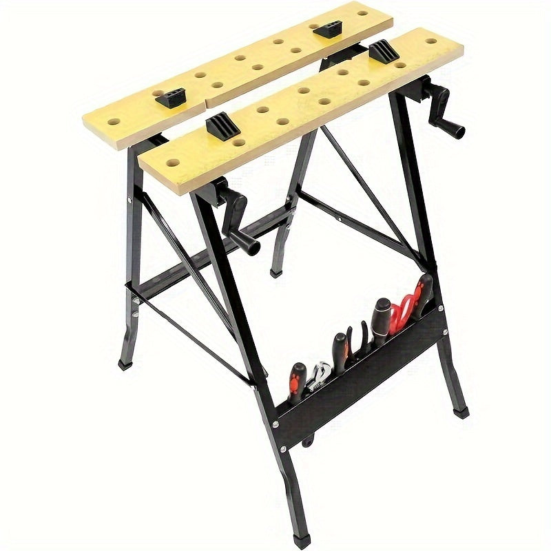 Folding Woodworking Workbench Tool Table with Storage Work Benches - Tophatter Daily Deals