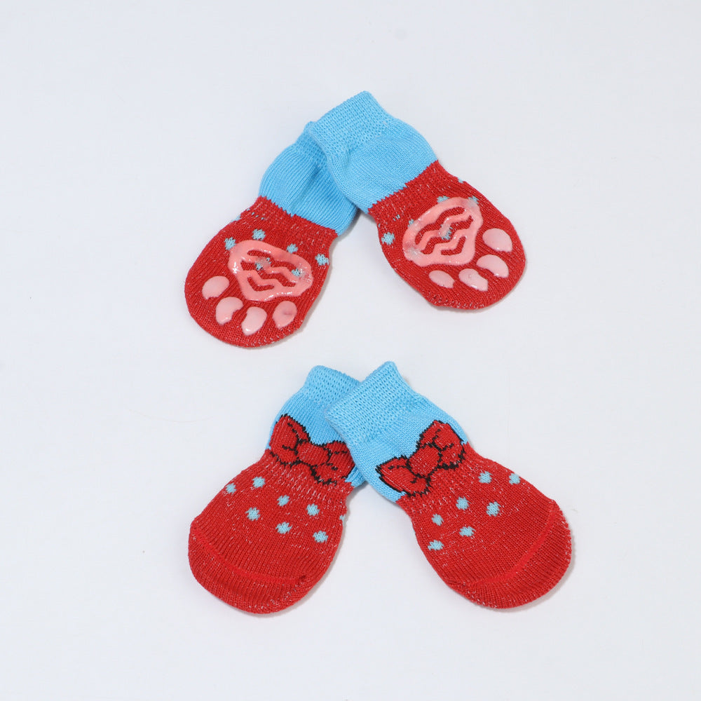 Breathable shoe cover Indoor Pet socks Red 0 - Tophatter Daily Deals