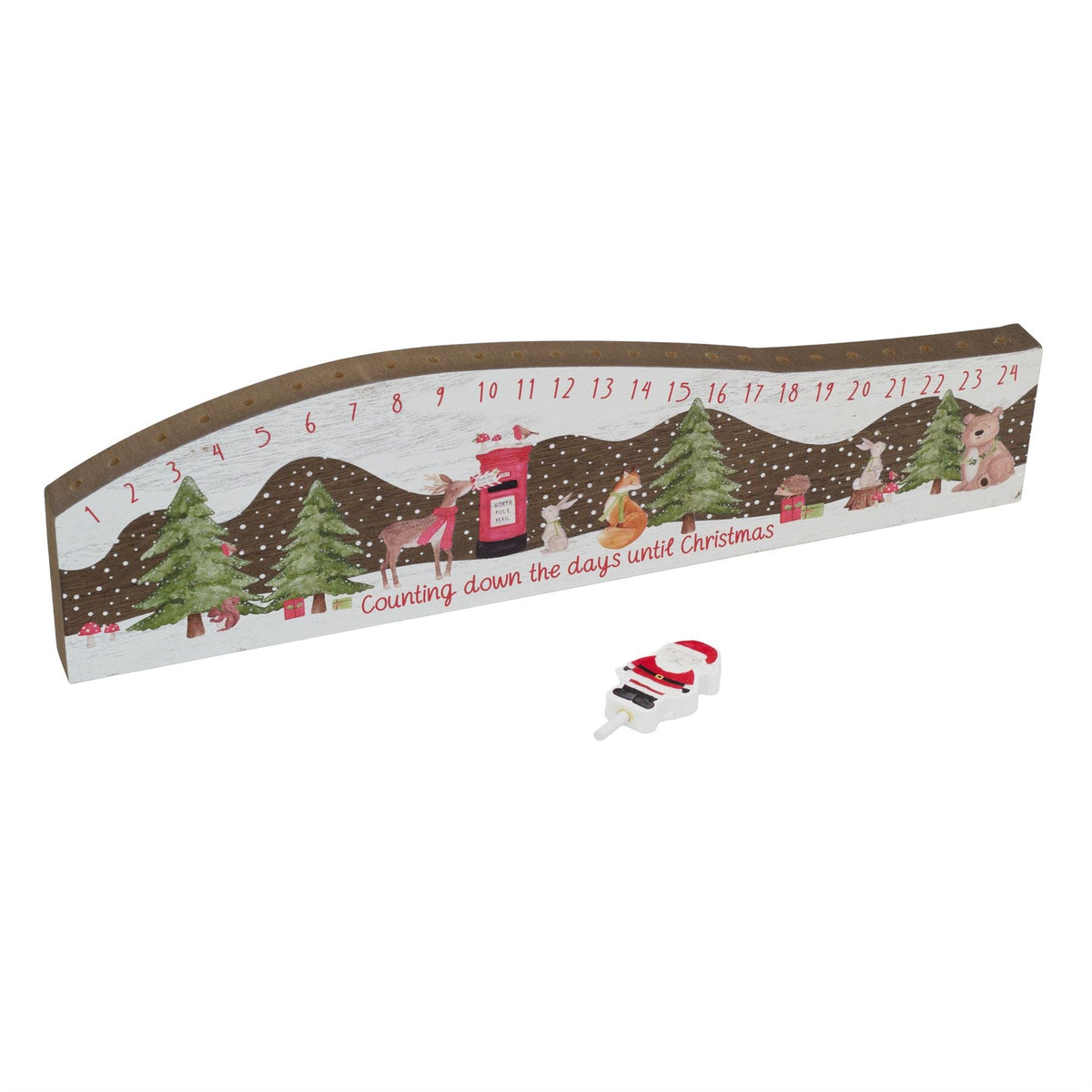 Children's Winter Wonderland Wooden Christmas Advent Calendar Block - 38cm Advent Calendar - Tophatter Daily Deals