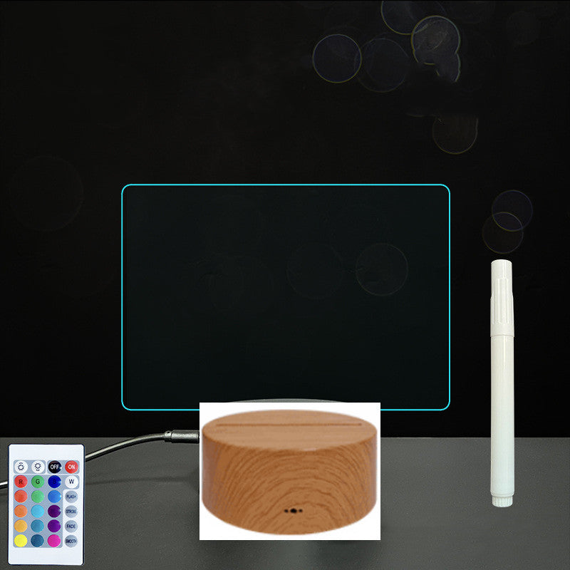 3D Acrylic Board Handwriting Message Board LED Light Style1 Wood grain B 0 - Tophatter Daily Deals