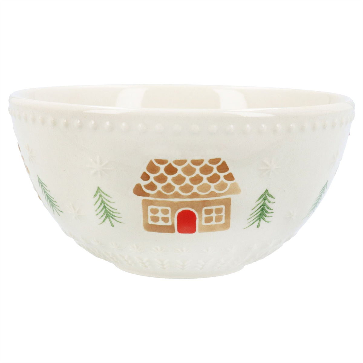 Gingerbread House Stoneware Bowl | Festive Christmas Snack Nibbles Bowl - 12cm Bowl - Tophatter Daily Deals