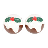 Christmas Pudding Salt & Pepper Shakers | Ceramic Christmas Salt & Pepper Pots Salt and Pepper Shakers - Tophatter Daily Deals