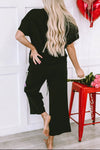 Heart Sequin Short Sleeve Top and Drawstring Pants Lounge Set Loungewear Sets - Tophatter Daily Deals