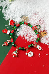 Fiery Red Christmas Pattern Pendant Beaded Bracelet Bracelets - Tophatter Daily Deals