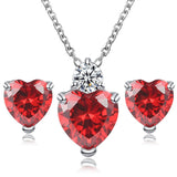 Aliexpress selling jewelry red peach Earring Necklace bride jewelry set Taobao supply Red 0 - Tophatter Daily Deals
