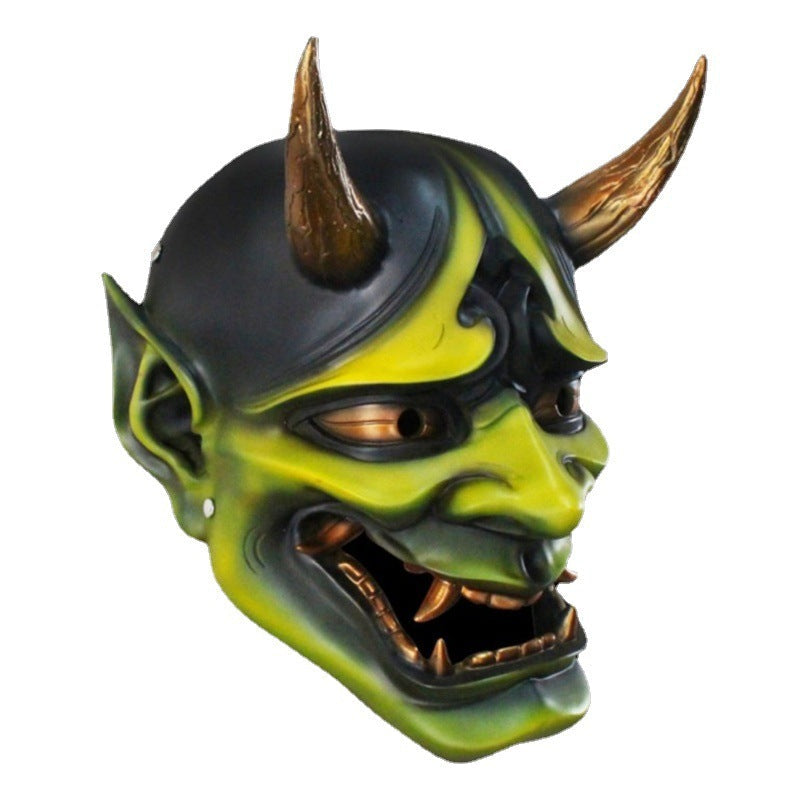 Resin Demon Mask Full Face Horned Cosplay Halloween 2025 3D Changing Face Moving Picture Frame - Tophatter Daily Deals