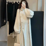 Warm Cozy Womens Wool Midlength Overcoat - Turtleneck Knit 3D Changing Face Moving Picture Frame - Tophatter Daily Deals