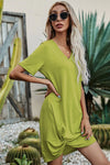 Twisted V-Neck Short Sleeve Dress Casual Dresses - Tophatter Daily Deals