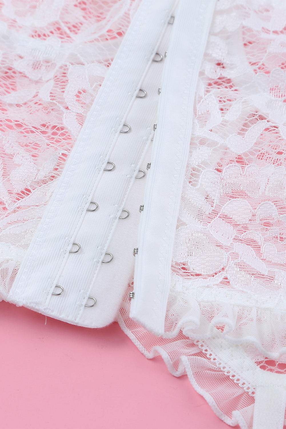 Lace-Up Frill Trim Lingerie Set Bras & Pantie Set - Tophatter Daily Deals
