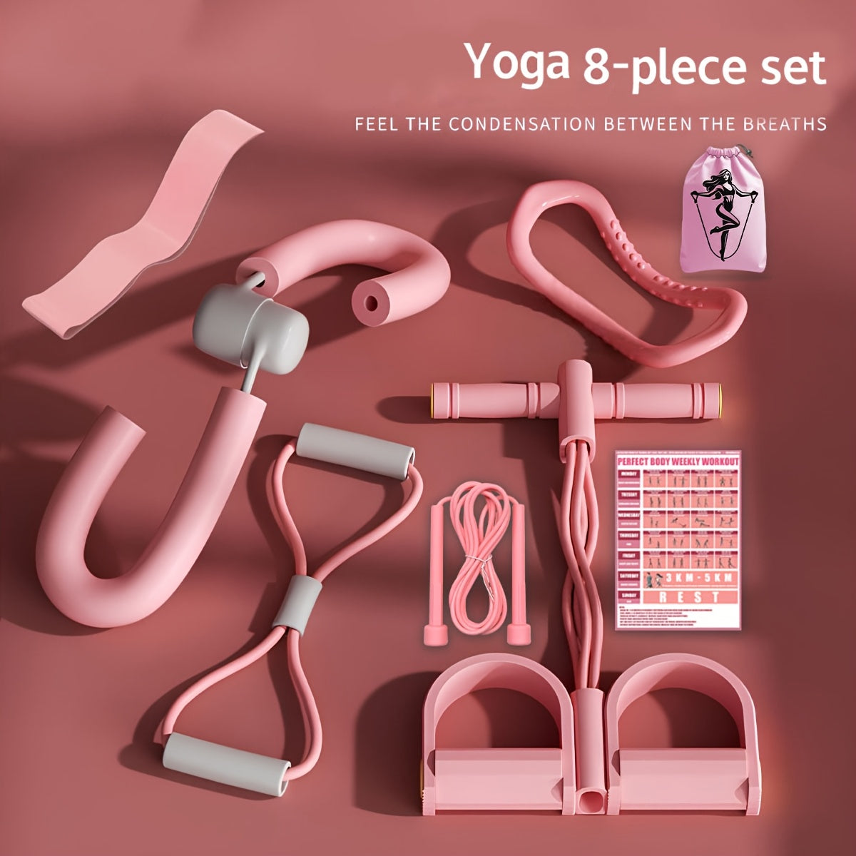 Yoga Pilates Fitness Set with Accessories (8pcs) Fitness - Tophatter Daily Deals