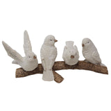 Winter Birds on Branch Figurine | 5 Birds Wildlife Christmas Ornament - 15cm Ornament - Tophatter Daily Deals
