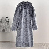 Warm Cozy Women's Long Coat - Notched Lapel, Faux Fur 3D Changing Face Moving Picture Frame - Tophatter Daily Deals