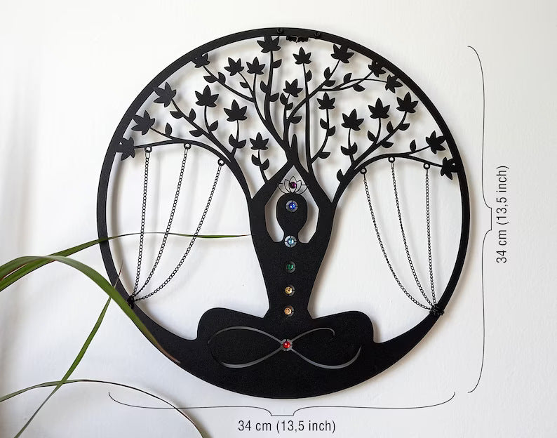Art Decor Yoga Meditation Wall Hanging Craft 0 - Tophatter Daily Deals