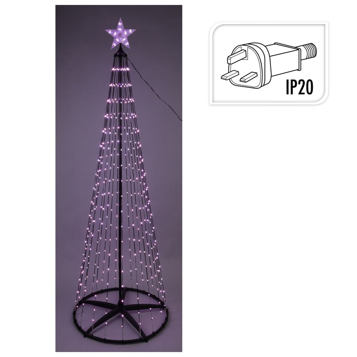 Multicolour LED Christmas Tree | Colour Changing Tree 370 RGB Lights UK Plug LED Light - Tophatter Daily Deals