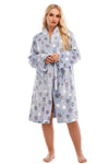 Plus Size Printed Tie Waist Robe with Pocket Sleep Dresses - Tophatter Daily Deals