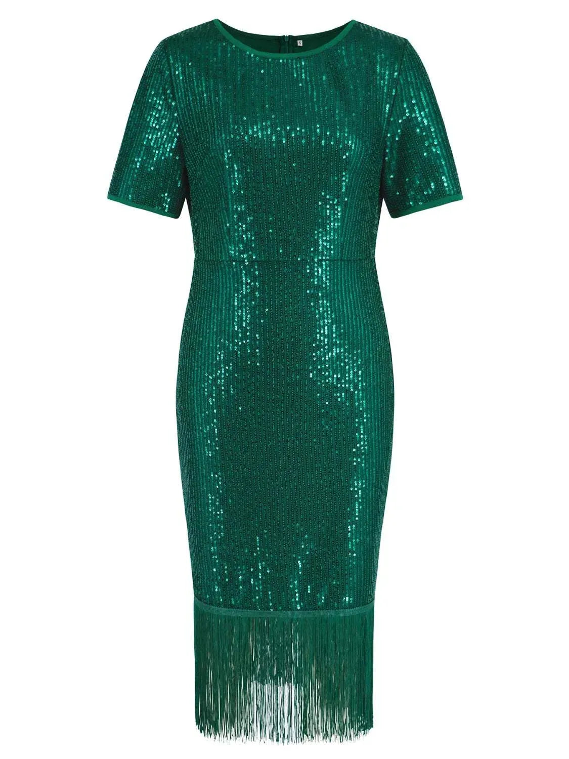Tassel Sequin Short Sleeve Dress Cocktail Dresses - Tophatter Daily Deals